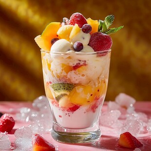 缤纷水果酸奶杯 夏日美味