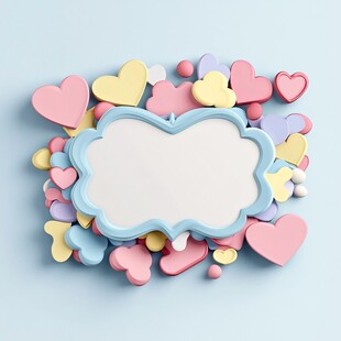 心形边框装饰图案背景