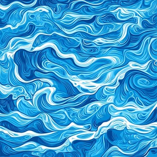 蓝色海浪抽象纹理图案