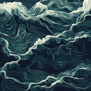 海浪涌动的抽象艺术图景