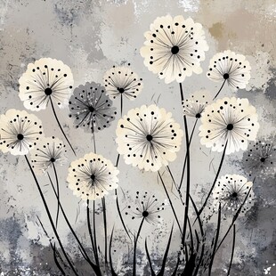 黑白花卉艺术装饰画