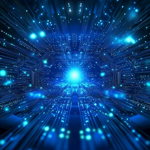 科技感蓝色未来数字空间