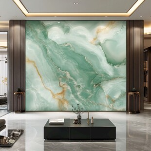 绿玉石背景墙的豪华客厅