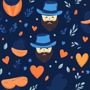 复古风胡子男士图案设计