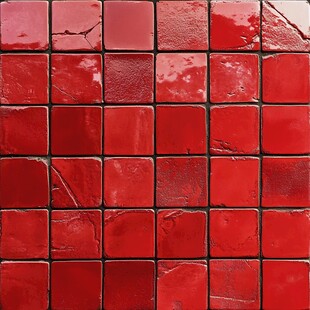 红色马赛克瓷砖墙面纹理