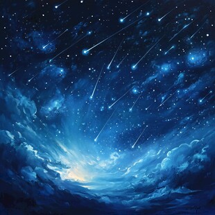 梦幻星空下的流星美景