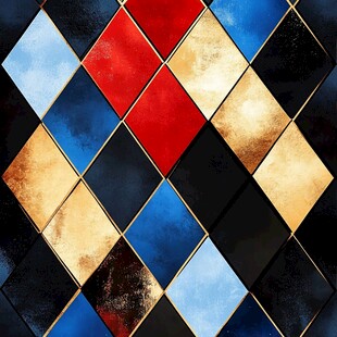 几何色彩拼接抽象艺术图案