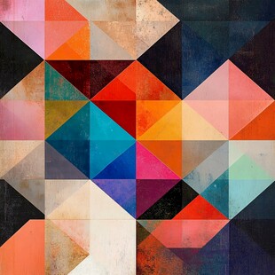 多彩几何拼接抽象艺术图案