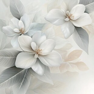 淡雅白花图