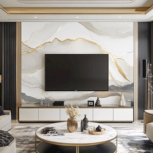 现代轻奢风客厅电视背景墙