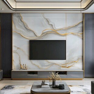 奢华大理石电视背景墙设计