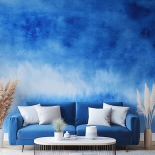 蓝色梦幻客厅沙发装饰场景