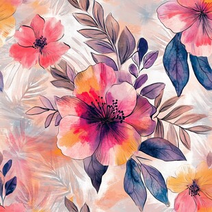 水彩花卉图案