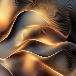 金色流动线条抽象艺术图案