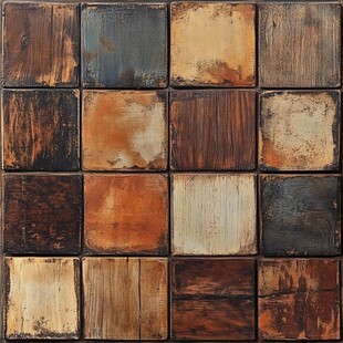 复古木纹瓷砖拼接图案