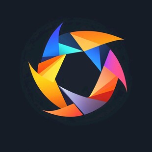 多彩几何环形抽象图案