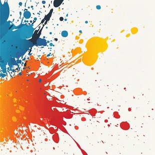 多彩墨水飞溅艺术背景图