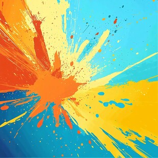 绚丽色彩喷溅抽象艺术背景