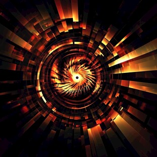 炫彩螺旋几何光影背景图