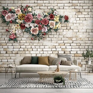 砖墙花饰装点温馨客厅