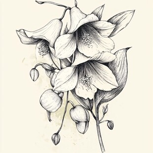 手绘精致铃兰花花卉图