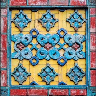 复古彩色瓷砖装饰图案