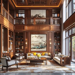 中式阔绰客厅典雅景致