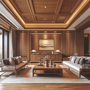 中式典雅客厅室内空间设计