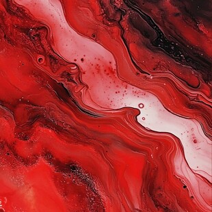 红色流体艺术抽象纹理画面