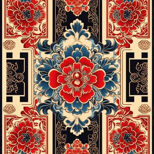 中式传统花卉图案设计