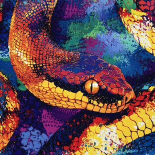 色彩斑斓的艺术蛇类图像