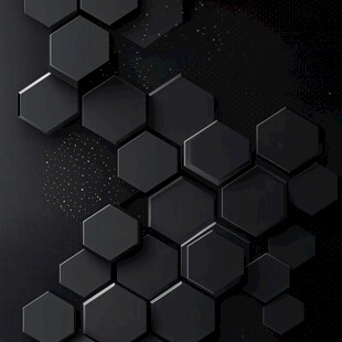 黑色六边形立体背景图案