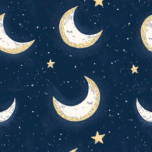 梦幻星月夜空图案背景