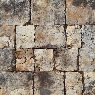 复古石砖墙面纹理特写