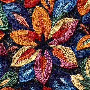 多彩编织花朵图案艺术