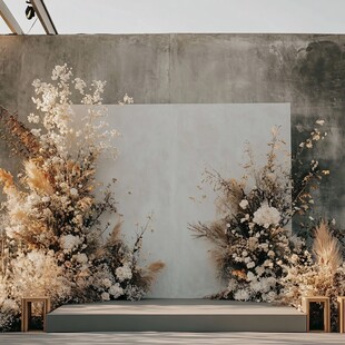 简约风花卉装饰的仪式台