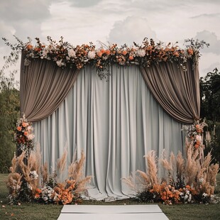 户外唯美花卉婚礼背景