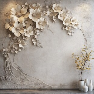 立体花卉墙面装饰艺术