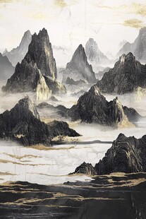 水墨群山间 诗意山水景