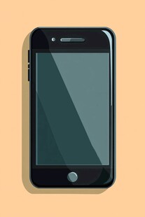 黑色智能手机简约插画