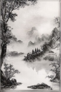 水墨山水间的静谧意境