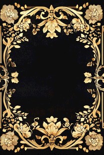 金色花卉边框装饰图案