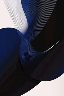 蓝色渐变曲线抽象艺术图