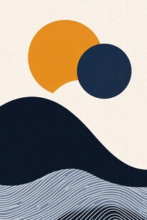 日出山海间的简约风景