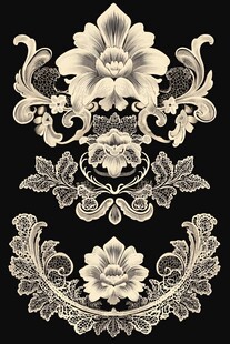 复古华丽花卉装饰图案