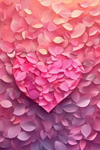 心形花瓣浪漫背景图