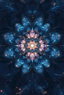 梦幻星际花朵抽象图案