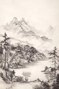 水墨山水间的静谧景致