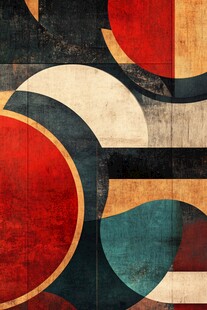 复古几何抽象艺术图案