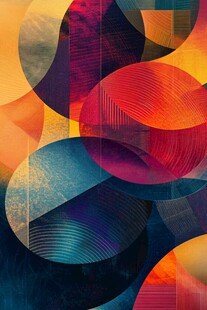 抽象多彩几何图形艺术画